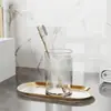 Vaso Transparente para Enjuague Bucal, Vaso para Cepillo de Dientes, Vaso de Enjuague Bucal de Lujo de Alto Valor para Parejas del Hogar, Vaso Dental para Estudiantes