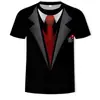 Moda Europea y Americana para Hombre Traje Falso de Dos Piezas Personalidad Moda Camiseta Transfronteriza para Hombre Casual Verano Suministro Especial Mayorista