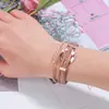 Nuevo Pulsera Magnética de Múltiples Capas para Mujer de Amazon Europea y Americana Pulsera Tejida de Cuero de Aleación Joyería de Comercio Exterior