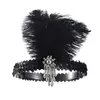 Amazon Diadema de Plumas Estilo Años 1920 Retro Europeo y Americano Fiesta Performance Mascarada Incrustada de Pedrería Diadema para Novia