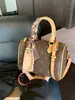 2026 Nueva Bolsa Boston de Lona Estampada Colorida de Gama Alta, Bolso Cruzado Versátil de Lujo Ligero a la Moda para Mujer