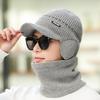 Gorro Negro Forrado de Polar Nuevo 2024 Gorro de Punto Explosiones Gorro de Lana para Hombre Invierno Frío Cálido Wenling