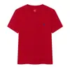 Camiseta de Manga Corta para Hombre de Comercio Exterior de Verano Rl con Logo de Caballo, Color Sólido, Corte Ajustado, Bordada, Talla Europea, Logo Olo, Algodón Puro, Cuello Redondo, Versátil P