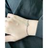 Pulsera de plata de ley S925 con diseño de lujo, estilo coreano, con luz de nicho y doble capa cruzada de circón, para mujer
