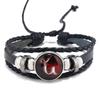 Comércio Exterior Novo Bracelete de Couro de Vaca 12 Constelações Personalizado Retrô Masculino e Feminino Casal Joias Bracelete Joias Doze Constelações