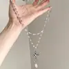 Diseño de Nicho Europeo y Americano Gargantilla de Corbata Calada Collar Largo, Accesorio Versátil y de Alta Gama para Chicas a la Moda