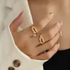 Marca Diseño Nicho Francés Anillo Nudo de la Suerte Anillo Abierto Nudo Acero de Titanio Transfronterizo Oro de 18k Joyería al por Mayor