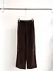 [Secreto para Adelgazar] Pantalones Rectos Elásticos con Textura de Chenille Brillante de Cintura Alta Versátiles Pantalones Perezosos