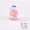 Cerdito de Lazo de Dibujos Animados Moe Grano Hecho a Mano DIY Moderno Juguete Bolsa Ciega Accesorios Estereoscópico Escritorio Pequeños Adornos Accesorios de Resina