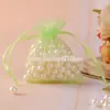 Bolsa de Malha para Presente Embalagem com Cordão Bolsa de Organza para Doces de Casamento Logotipo Impresso Saco para Frutas à Prova de Insetos