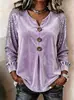 2026 Europeo y Americano Transfronterizo Amazon Otoño Cuello en V Botón Lentejuela Manga Larga Mujer Casual Superior Morado Negro Ninguno