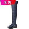 Botas de Algodón Espacial con Relleno de Plumón Hasta la Rodilla Botas de Algodón Forradas de Felpa Espesa Botas para Mujer Tallas 35-40 Botas de Nieve HX-61
