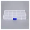 10 15 compartimentos caja de almacenamiento de aretes de múltiples rejillas caja de plástico transparente joyero caja de almacenamiento de cuentas