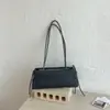 Bolso de Lona Denim Gris Niebla para Mujer 2026 Nuevo de Moda Tendencia Nicho Bolso de Axila Versátil de Mano Hombro Pequeño Cuadrado