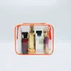 Bolsa de aseo transparente, bolso de mano portátil de PVC para viaje, impermeable, gran capacidad, multifuncional, personalizable, bolsa de maquillaje en stock