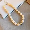 Pulsera Elástica Redonda de Acrílico Transfronteriza Europea y Americana Set de Collares Pulsera de Estilo Bohemio para Vacaciones Joyería Versátil para Manos