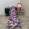 Arreglo de Piso para Boda Púrpura Romántico Banquete de Compromiso Diseño Salón de Bodas Escenario Guía de Camino Flor Decoración de Boda Arte Floral Artificial