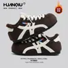 Zapatillas de Entrenamiento Alemanas Marrones con Forro de Polar para Mujer 2025 Invierno Nuevas Retro Melard Sneakers Zapatos de Algodón Cálidos Suela Gruesa