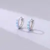Ventas Directas de Fábrica Pendientes de Ópalo Iridiscente de Plata 925 Diseño Estilo Coreano Pendientes de Ópalo Microincrustados Joyería