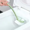 Cepillo de Limpieza para Baño del Hogar Cepillo para Inodoro de Mango Largo Cepillo para Limpiar Inodoros Montado en la Pared Cepillo para Inodoros Curvo de Doble Cara Sin Ángulos Muertos