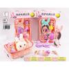 Bolsa de Maquiagem Infantil Brinquedo Bolsa de Mão de Princesa Bolsa Transversal Joias de Simulação Penteadeira de Brincar Roupa de Menina