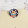 Broche de Gato Espacial Astronauta Insignia de Metal Accesorios para Ropa Pin de Solapa Patrón Geométrico Redondo Venta al por Mayor de Fábrica