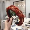Accesorios para el Cabello Populares Transfronterizos Diademas de Aleación Trenzada Color Sólido Europeo y Americano Cadenas Trenzadas Diademas Anchas para Mujeres