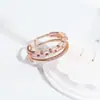 Anel estilo coreano de cor simples e duradoura com micro zircônia incrustada, anel aberto elegante e requintado para mulheres