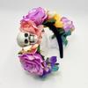 Diadema con flores artificiales europeas y americanas, hebilla para la cabeza para fiesta de Halloween, accesorios de maquillaje divertidos, tocado para fotos