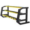 Estante para Mancuernas de Tres Niveles Cabeza Redonda Adhesivo Galvanoplastia Juego de Mancuernas Estante de Colocación Comercial Estudio de Enseñanza Privada Equipo de Fitness