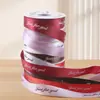 Fábrica em estoque direto 2.5 CM Inglês fita floral flor materiais de embalagem flor presentes fita de cetim atacado