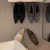 Mocasines Vintage Marrones con Forro de Felpa para Mujer que Aumentan la Altura Interior, Zapatos de Algodón Cálidos de Tacón Alto Estilo Birkenstock para Otoño e Invierno