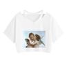 2022 Nova camisa Sling Girl de manga curta Base Pullover Spell-back War Printed Navel Cross-border shirt