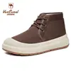Sapatos de Algodão Masculinos de Cano Alto para Inverno Western Camel, Forrados com Lã e Espessados, Botas de Algodão com Solado Grosso, Versáteis, Resistentes ao Frio, Sapatos Masculinos Quentes