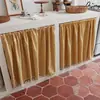 Cortina de gabinete pastoral estilo francés, cortina divisoria de cocina, cortina pequeña decorativa para casa de huéspedes, cortina de puerta para uso doméstico sin perforaciones