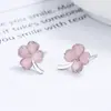 Pendientes de botón de trébol de la suerte para mujer plata de ley 925 nueva moda minimalista para cartílago de la oreja combinan con todo joyería de oreja de alta calidad