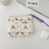 43162 Floral acolchoado algodão portátil saco de armazenamento bonito macio moeda bolsa batom saco de armazenamento saco cosmético