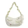 Bolsa de ombro de bolinhas estilo francês, nova bolsa de ombro estilo coreano 2026, casual e moderna, bolsa transversal fofa estilo japonês de grande capacidade