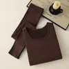 2026 Nuevo Modelo Ropa Interior Térmica de Lana para Mujer para Moldear el Cuerpo, Corte Ajustado, Sin Costuras, para Otoño e Invierno, Mayoreo