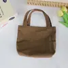 Bolsa de Almuerzo Mini Portátil de Nylon de Color Sólido, Bolso de Mano Simple para Viajes Diarios, Bolsa Plegable Ligera para Almacenamiento