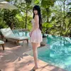 2026 Novo Maiô Vestido de Alça Estilo Doce Francês para Mulheres, Estilo Princesa Puro e Charmoso para Férias na Praia e Banho em Fontes Termais