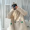 Casaco de Lã Masculino de Botão Duplo Outono/Inverno 2022 Masculino Solto Tamanho Grande Material de Lã Bonito Jaqueta Casaco de Lã