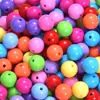 Cuentas redondas de acrílico de color sólido con agujero recto, color caramelo, con cuentas, hechas a mano, accesorios para bolsos, pulseras, collares DIY, venta al por mayor