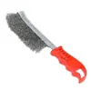 Cepillo de alambre de acero con recubrimiento de cobre cepillo de alambre de acero para cuchillo mango de plástico limpieza industrial alambre de cobre eliminación de óxido red de barbacoa cepillo de alambre de acero inoxidable