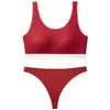 Comercio Exterior Ropa Deportiva Transfronteriza Conjunto de Sujetador Deportivo y Tanga para Mujer Correa Cruzada para el Pecho Almohadilla para el Pecho Chaleco Venta Directa de Fábrica