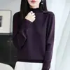 Nuevo Suéter de Punto Fino de Lana para Mujer Otoño/Invierno 2026 de Cuello Alto Medio Manga Larga Color Sólido Holgado Camisa Base Superior