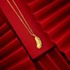 Colar Pena de Cupido Areias do Ano do Dragão Latão Banhado a Ouro Pingente Pena de Mel Amor Corrente para Clavícula Feminina Presente de Feriado