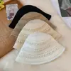 Chapéu de Tricô Vazado Liso Estilo Japonês Transfronteiriço, Chapéu de Pescador Simples e Fashion para Mulheres, Chapéu Confortável e Respirável com Proteção Solar