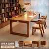 Escritorio Largo Grande de Madera Maciza para Sala de Estar, Mesa de Lectura y Estudio, Escritorio Doble para Uso Doméstico, Mesa Multifuncional, Estación de Trabajo