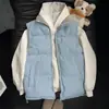 Chaleco de Algodón Patchwork Cuadros Americanos para Hombre Otoño/Invierno Chaleco Engrosado Ropa de Algodón Marca de Moda cleanfit Chaqueta con Cuello Alto